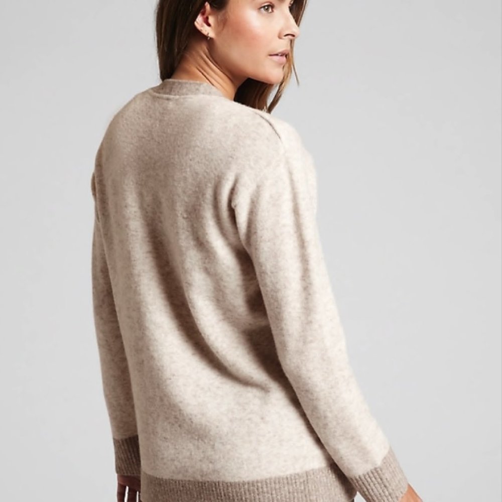 NWT Athleta Merino Blend Westlake Textured Cardigan Toasted Brown - Picture 12 of 14